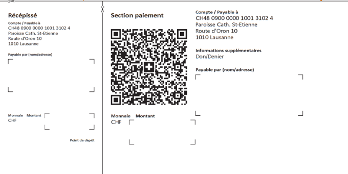 QR-code pour virement e-banking